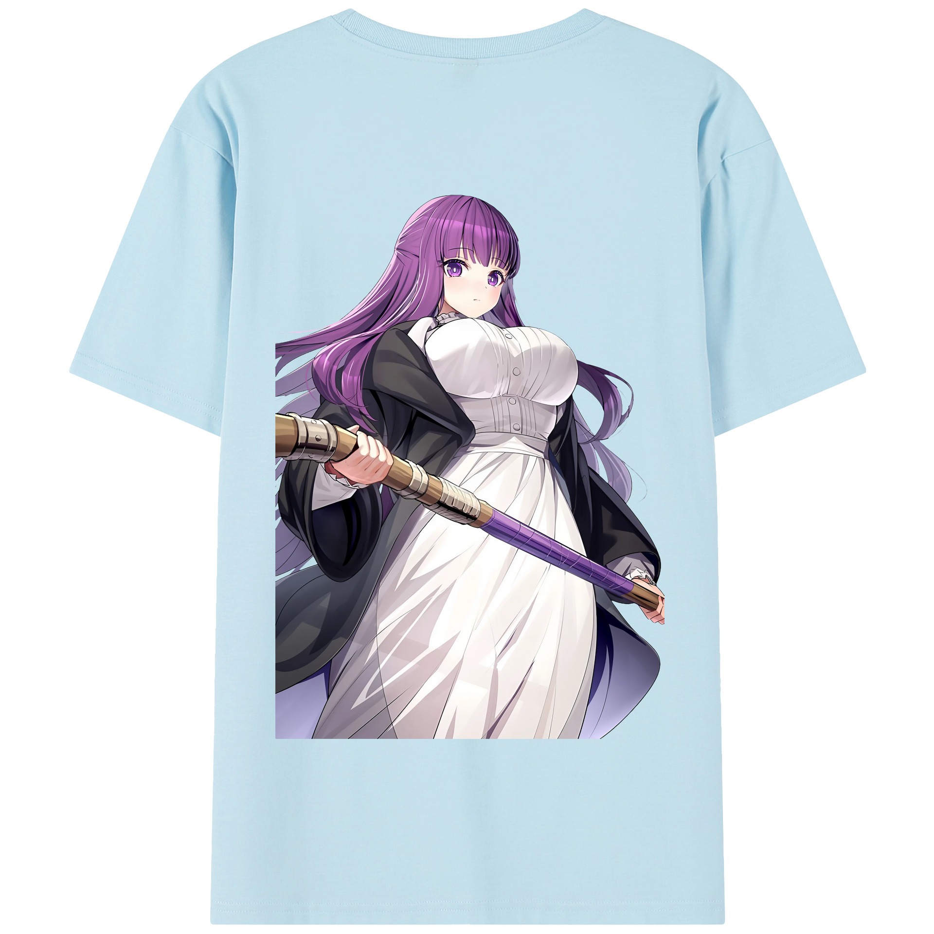 （画像用） 葬送のフリーレン Frieren 綿100％半袖Tシャツ（背面プリント）